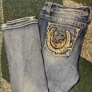 MISS ME mid rise boot cut jeans